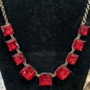 Palm Beach Jewelry Red Gemstone Necklace 21"